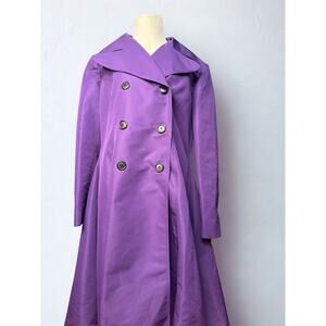 Lauren Ralph Lauren Purple Belted Trench Coat Size XL